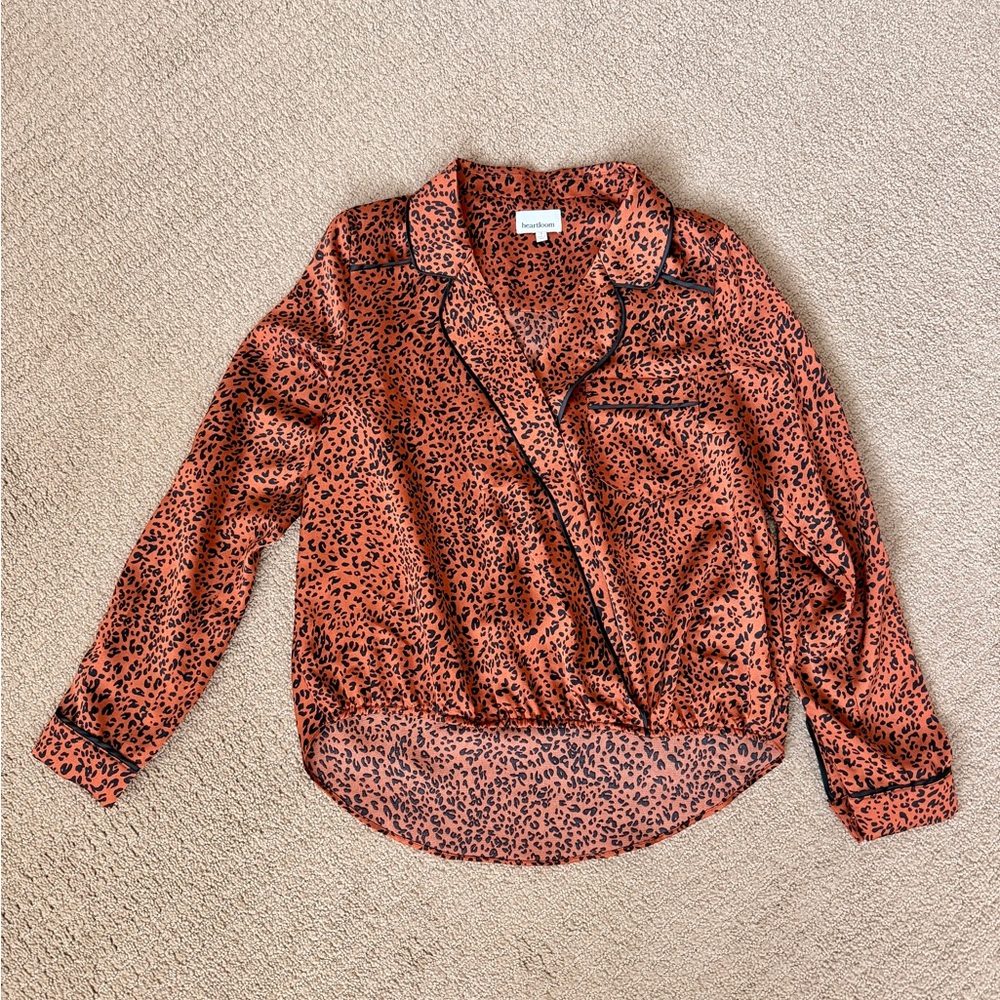 Heartloom Satin Animal Print Blouse